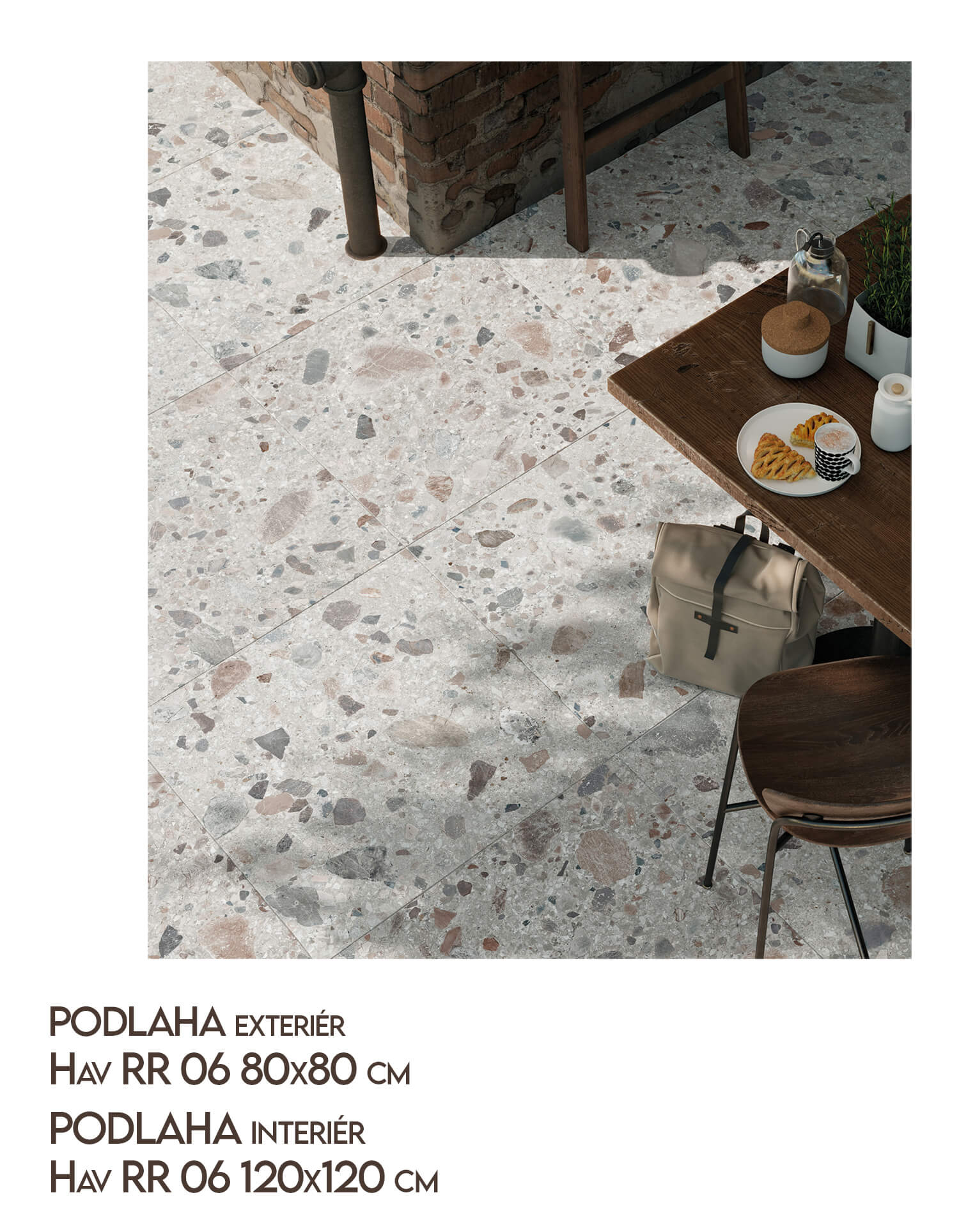 keramická dlažba terrazzo velkoformátová imitace kamene